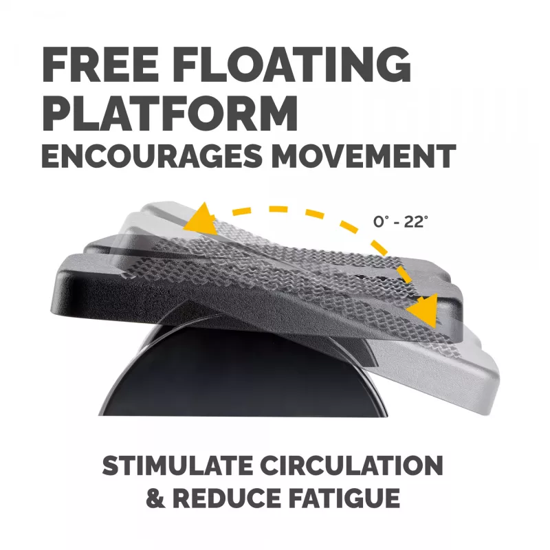 Fellowes Podnóżek pod biurko - Refresh Foot Support Ergonomiczny podnóżek z 2 regulacjami wysokości i powierzchnią masującą - Stołek podnóżek do biura i domu - Czarny