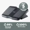 Fellowes Podnóżek pod biurko - Refresh Foot Support Ergonomiczny podnóżek z 2 regulacjami wysokości i powierzchnią masującą - Stołek podnóżek do biura i domu - Czarny