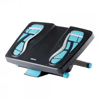 Podnóżek Fellowes pod biurko - Ergonomiczny podnóżek Energizer z regulacją wysokości w 3 pozycjach i teksturowaną powierzchnią masującą - Stołek podnóżek do biura i domu - Węgiel drzewny