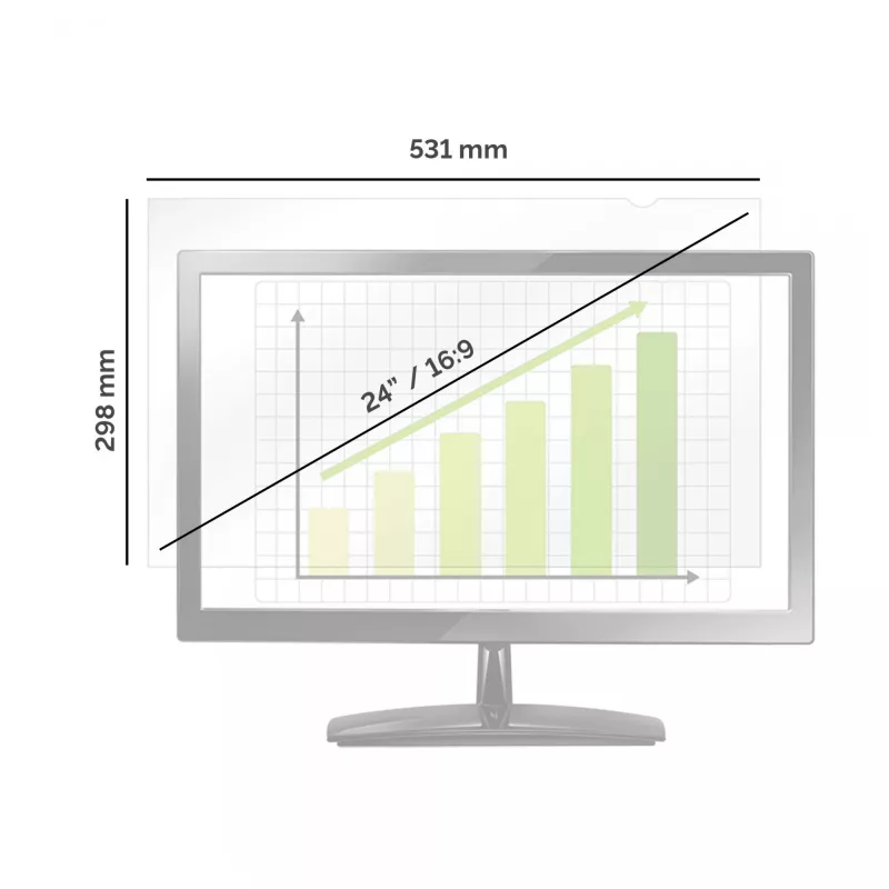 Filtr prywatności Fellowes PrivaScreen do monitora 61 cm (24 cale), bezramkowy