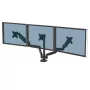 Fellowes Platinum Series Triple Monitor Arm - Monitor Mount for Three 7KG 27 inch Screens - Adjustable Triple Monitor Desk Mount - Tilt 45° Pan 180° Swivel 360° Rotation 360°, VESA 75 x 75/100 x 100 - Czarny