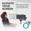 Fellowes Platinum Series Triple Monitor Arm - Monitor Mount for Three 7KG 27 inch Screens - Adjustable Triple Monitor Desk Mount - Tilt 45° Pan 180° Swivel 360° Rotation 360°, VESA 75 x 75/100 x 100 - Czarny