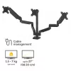 Fellowes Platinum Series Triple Monitor Arm - Monitor Mount for Three 7KG 27 inch Screens - Adjustable Triple Monitor Desk Mount - Tilt 45° Pan 180° Swivel 360° Rotation 360°, VESA 75 x 75/100 x 100 - Czarny