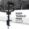 Fellowes Platinum Series Triple Monitor Arm - Monitor Mount for Three 7KG 27 inch Screens - Adjustable Triple Monitor Desk Mount - Tilt 45° Pan 180° Swivel 360° Rotation 360°, VESA 75 x 75/100 x 100 - Czarny