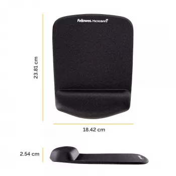 Fellowes mysz Mat Wrist Support - PlushTouch mysz Pad with Non Slip Rubber Base & Antibacterial Protection - Ergonomic mysz Mat for Computer, Laptop, Home Office Use - Czarny