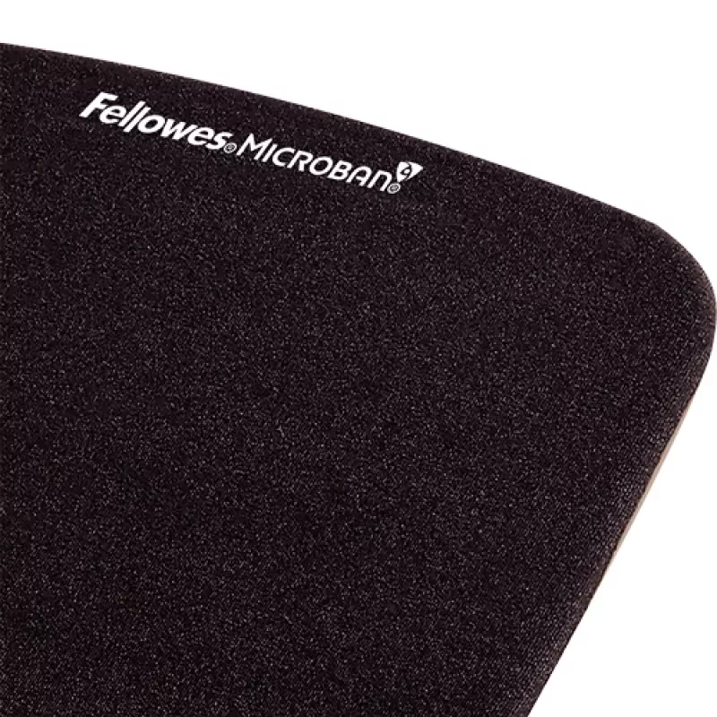 Fellowes mysz Mat Wrist Support - PlushTouch mysz Pad with Non Slip Rubber Base & Antibacterial Protection - Ergonomic mysz Mat for Computer, Laptop, Home Office Use - Czarny