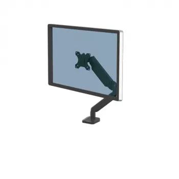 Fellowes Platinum Series Ramię do Monitora - Uchwyt do Monitora dla Ekranów 8KG 40 cali - Regulowany Uchwyt Biurkowy do Monitora - Pochylenie 45° Obrót 180° Obrotnica 360° Rotacja 360°, VESA 75 x 75/100 x 100 - Czarny