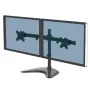 Fellowes Seasa Dual Monitor Arm - Wolnostojący uchwyt do monitorów 8 kg 27 cali - Ergonomiczny Regulowany Uchwyt Monitorowy - Pochylenie 45° Obrót 120° Obrót 360°, VESA 75 x 75/100 x 100 - Czarny