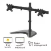 Fellowes Seasa Dual Monitor Arm - Wolnostojący uchwyt do monitorów 8 kg 27 cali - Ergonomiczny Regulowany Uchwyt Monitorowy - Pochylenie 45° Obrót 120° Obrót 360°, VESA 75 x 75/100 x 100 - Czarny