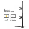 Podwójne ramię do monitora Fellowes Seasa Dual Stacking – wolnostojący uchwyt do monitorów 8 kg, 32 cale – ergonomiczne, regulowane ramię – pochylenie 45°, obrót 120°, rotacja 360°, VESA 75 x 75/100 x 100 – czarny