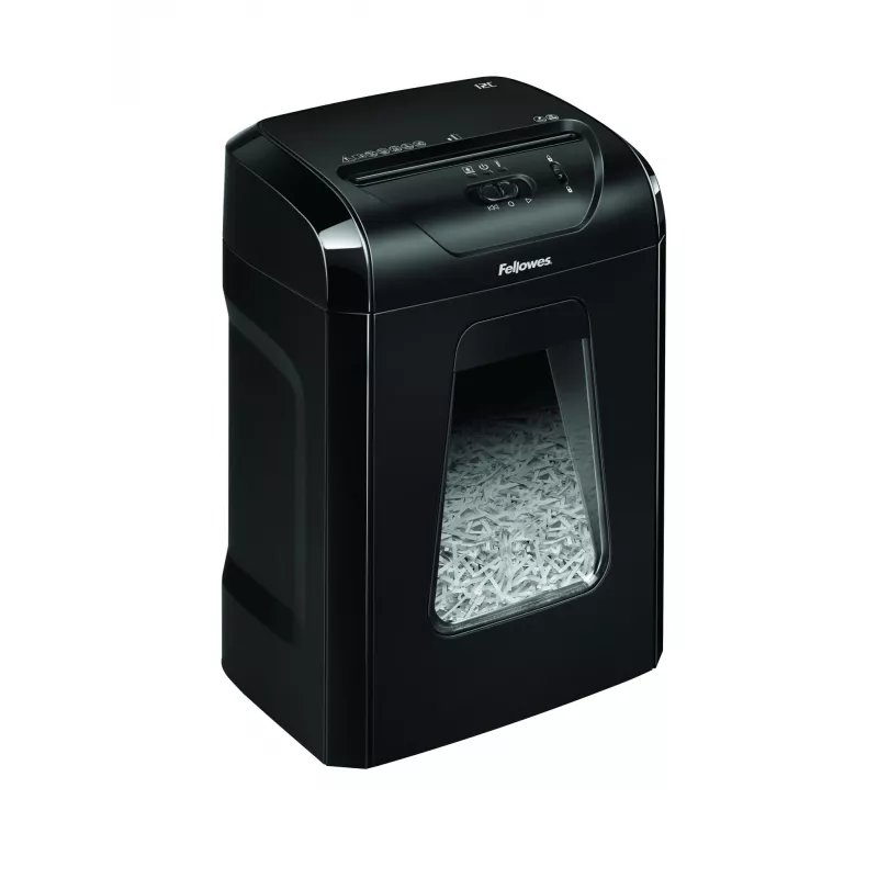 Niszczarka Fellowes Powershred 12C, cięcie krzyżowe, 22,5 cm, czarna