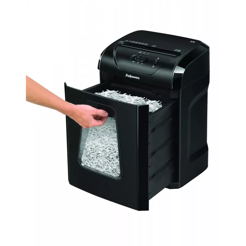 Niszczarka Fellowes Powershred 12C, cięcie krzyżowe, 22,5 cm, czarna