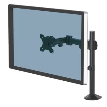 Fellowes Reflex Monitor Arm - Uchwyt monitora do ekranów 8 kg 32 cale - Regulowany uchwyt biurkowy do monitora - Pochylenie 45° Obrót 180° Rotacja 360°, VESA 75 x 75/100 x 100 - Czarny