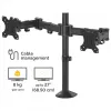 Fellowes Reflex Podwójne Ramię do Monitora – Uchwyt na Dwa Monitory do 8 kg i 27 cali – Regulowany Uchwyt Biurkowy – Pochylenie 45°, Obrót 180°, Rotacja 360°, VESA 75 x 75/100 x 100 – Czarny