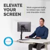 Fellowes Seasa Single Monitor Arm – Wolnostojący uchwyt do monitora dla ekranów 32 cale 8KG – Ergonomiczne regulowane ramię do monitora – Pochylenie 45° Obrót 120° Rotacja 360°, VESA 75 x 75/100 x 100 – Czarny