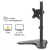Fellowes Seasa Single Monitor Arm – Wolnostojący uchwyt do monitora dla ekranów 32 cale 8KG – Ergonomiczne regulowane ramię do monitora – Pochylenie 45° Obrót 120° Rotacja 360°, VESA 75 x 75/100 x 100 – Czarny