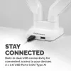 Fellowes Platinum Series Dual Monitor Arm - Uchwyt do monitora na dwa 8KG 40-calowe ekrany - Regulowany uchwyt biurkowy na dwa monitory - Pochylenie 45° Obrót 180° Obrotnica 360° Obrót 360°, VESA 75 x 75/100 x 100 - Biały