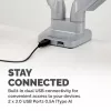 Fellowes Platinum Series Dual Monitor Arm - Monitor Mount for Two 8KG 40 inch Screens - Adjustable Dual Monitor Desk Mount - Tilt 45° Pan 180ᵒ Swivel 360ᵒ Rotation 360ᵒ, VESA 75 x 75/100 x 100 - srebrny