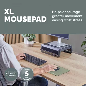 Fellowes Breyta (New) XL myszpad Sage, Sage, Monochromatic, Nieślizgająca się podstawa