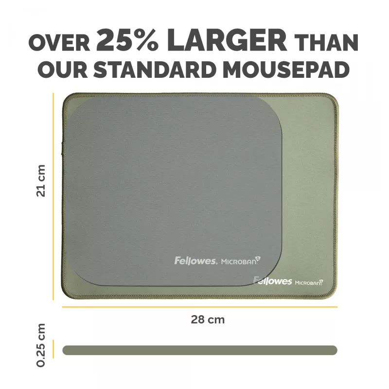 Fellowes Breyta (New) XL myszpad Sage, Sage, Monochromatic, Nieślizgająca się podstawa