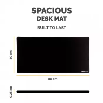 Mata biurkowa Fellowes z antypoślizgową podstawą Breyta Desk Mat z ochroną antybakteryjną, czarna