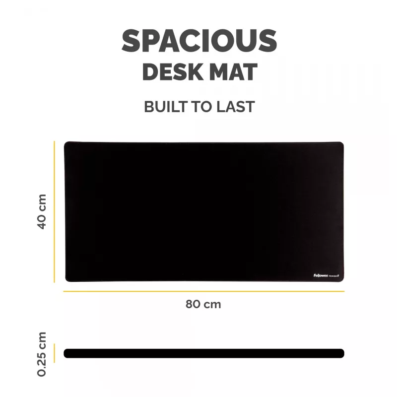 Mata biurkowa Fellowes z antypoślizgową podstawą Breyta Desk Mat z ochroną antybakteryjną, czarna