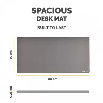 Mata na biurko Fellowes z antypoślizgową podstawą, Breyta Desk Mat z ochroną antybakteryjną, szara