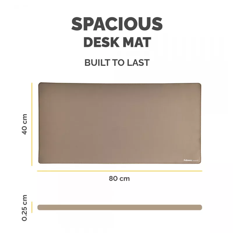Fellowes Computer Desk Mat with Non-Slip Base Breyta Desk Mat with Antibacterial Protection Sand