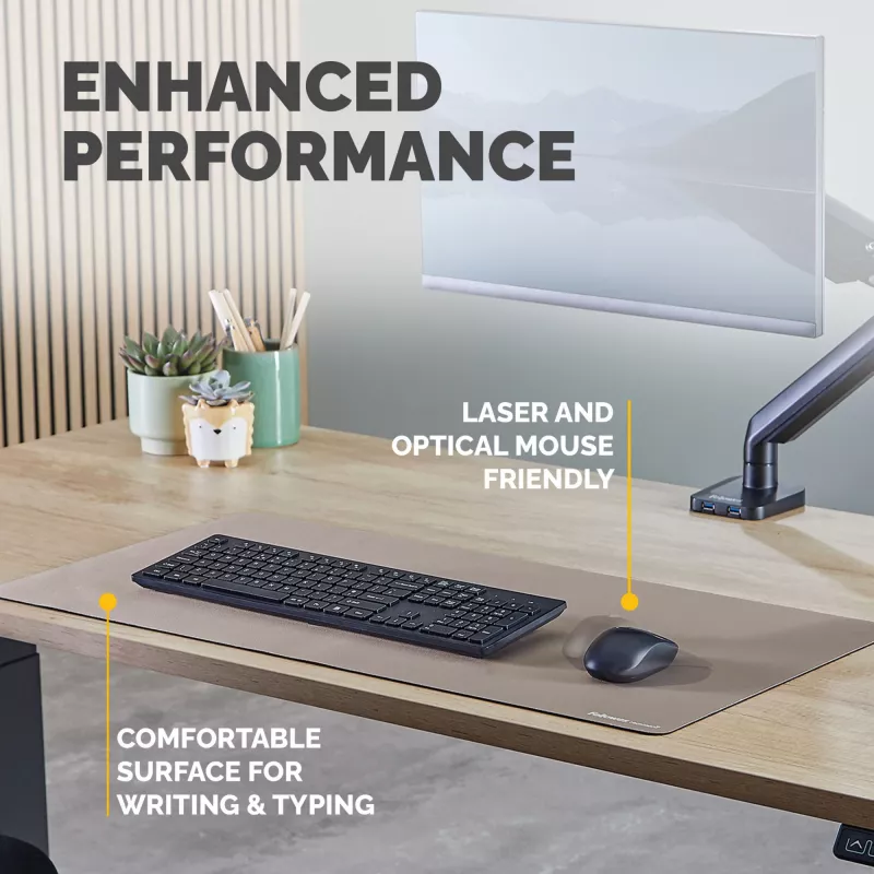 Fellowes Computer Desk Mat with Non-Slip Base Breyta Desk Mat with Antibacterial Protection Sand