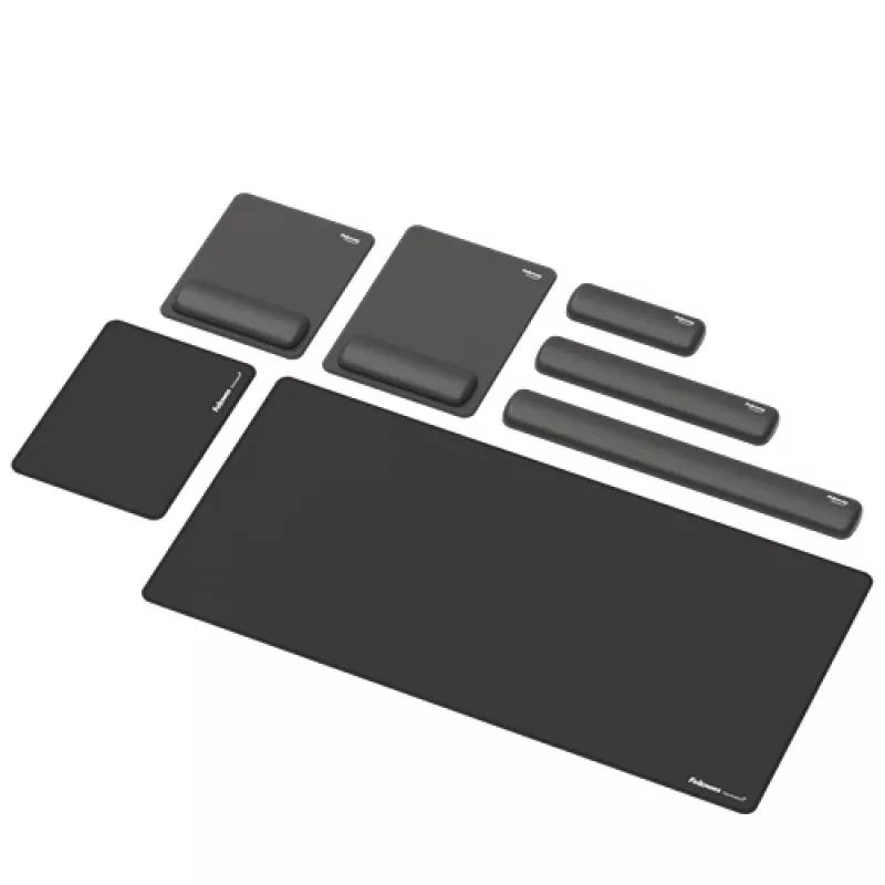 Podkładka pod nadgarstek Fellowes Breyta Palm Rest z ochroną antybakteryjną — ergonomiczne wsparcie nadgarstka, czarna