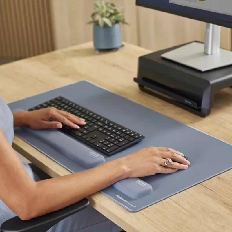 Fellowes Wrist Rest Breyta Palm Rest z ochroną antybakteryjną Ergonomiczna podpórka pod nadgarstek Marine
