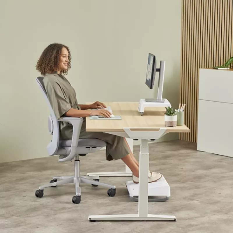 Podkładka pod nadgarstek Fellowes Breyta Palm Rest z ochroną antybakteryjną Ergonomiczne wsparcie nadgarstka Sage