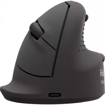 Fellowes Breyta Plus+ Mysz pionowa - Mała prawa, Praworęczna, Konstrukcja pionowa, Optyczna, Bluetooth + USB typu C, 2400 DPI, Czarna