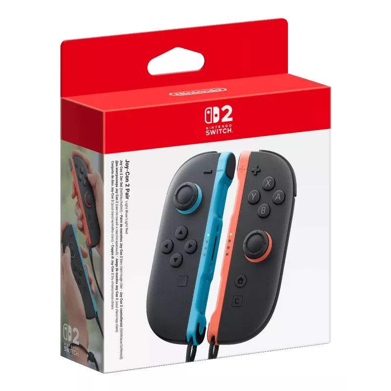 Nintendo Joy-Con 2 (L)/(R) Light niebieski/Light czerwony, Joystick, Nintendo Switch 2, Capture button, D-pad, Home button, Analogowe / Cyfrowe, Bezprzewodowy, Bluetooth