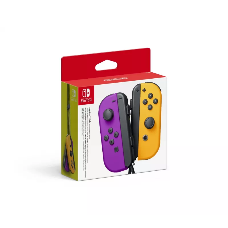 Gamepad NINTENDO Joy-Con bezprzewodowy Bluetooth dla Nintendo Switch — Czarny/Pomarańczowy/Fioletowy, analogowo-cyfrowy, D-pad