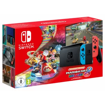 Nintendo Switch + Mario Kart 8 Deluxe przenośna konsola do gier 15,8 cm (6,2 cala) 32 GB Ekran dotykowy Wi-Fi Czarny, Niebieski, Czerwony