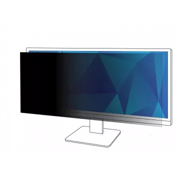 Filtr prywatności 3M do monitora 34 cale, 21:9, PF340W2B, 86,4 cm (34 cale), 21:9, Monitor, Bezramkowy filtr prywatności wyświetlacza, Błyszczący / Matowy, Przeciwodblaskowy