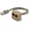 StarTech.com 2-to-1 RJ45 Splitter adapter kablowy - F/M, 10/100Base-T(X), Cat5e, szary, polichlorek winylu (PVC), 0,33 m, Męski/Żeński