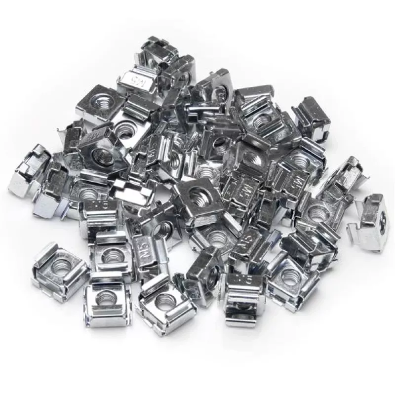StarTech.com 50 szt. nakrętek klatkowych M5 do szaf serwerowych, Nakrętka klatkowa, Stal nierdzewna, Stal nierdzewna, M5, CE, TAA, REACH, 223,2 g