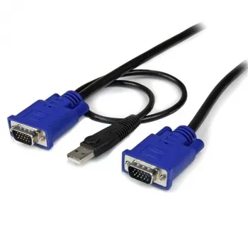 StarTech.com 10 ft Ultra Thin USB VGA 2-in-1 KVM kabel, 3 m, VGA, czarny, USB, USB A + VGA, VGA