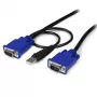 StarTech.com 10 ft Ultra Thin USB VGA 2-in-1 KVM kabel, 3 m, VGA, czarny, USB, USB A + VGA, VGA