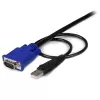 StarTech.com 10 ft Ultra Thin USB VGA 2-in-1 KVM kabel, 3 m, VGA, czarny, USB, USB A + VGA, VGA