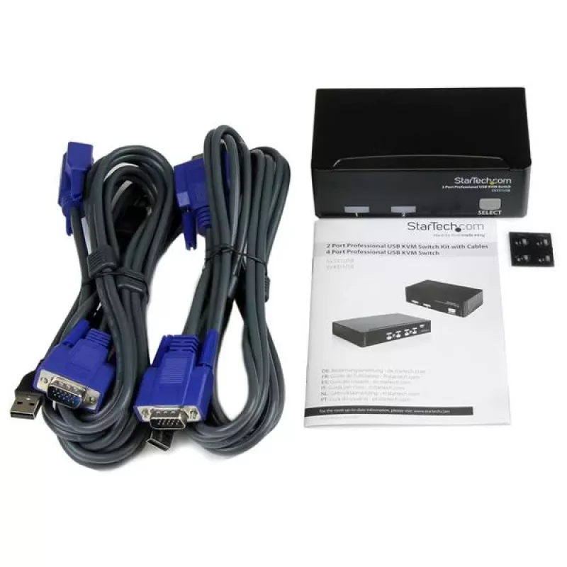 StarTech.com 2-portowy profesjonalny zestaw przełącznika KVM USB z kablami