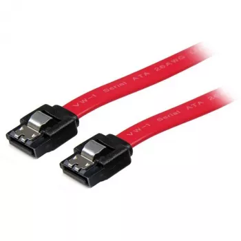 StarTech.com 12in Latching SATA kabel, 0.304 m, SATA III, SATA 7-pin, SATA 7-pin, Męski/Męski, Czerwony