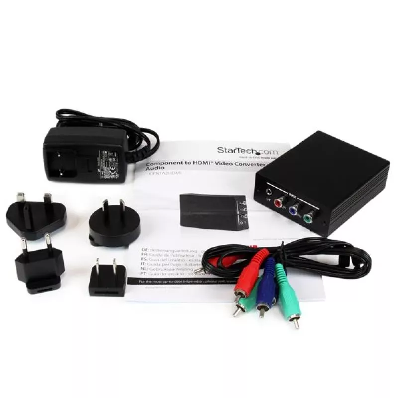 StarTech.com Konwerter wideo Component na HDMI z dźwiękiem, czarny, RoHS, CE, FCC, 1080p, HDMI, 5 V, 80 mm
