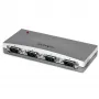 StarTech.com 4-portowy koncentrator USB na RS232 szeregowy adapter DB9, USB, szeregowy, srebrny, plastik, CE, FCC, RoHS, 1 W