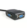 Rozdzielacz wideo StarTech.com 2-portowy VGA - zasilany przez USB, VGA, 2x VGA, 2048 x 1536 piksele, czarny, plastik, 61 m
