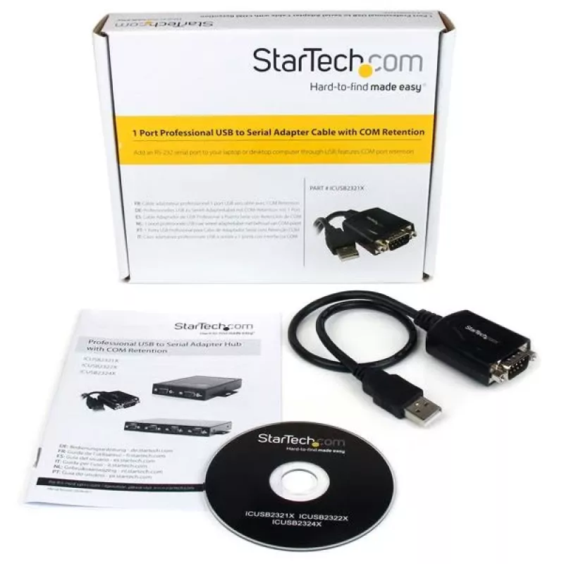 StarTech.com 1,8 m 1-portowy profesjonalny adapter kablowya USB na szeregowy z zachowaniem COM, USB na RS232 - TAA