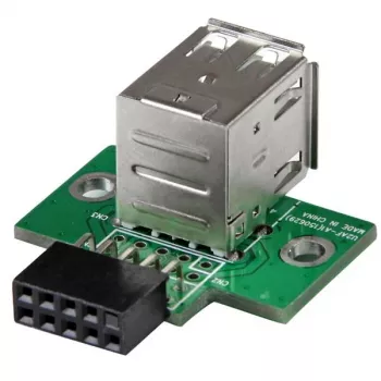 StarTech.com Adapter do złącza USB na płycie głównej 2 porty, IDC, USB 2.0, Czarny, Zielony, Stal nierdzewna, 20 mm, 125 mm, 230 mm