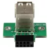 StarTech.com Adapter do złącza USB na płycie głównej 2 porty, IDC, USB 2.0, Czarny, Zielony, Stal nierdzewna, 20 mm, 125 mm, 230 mm